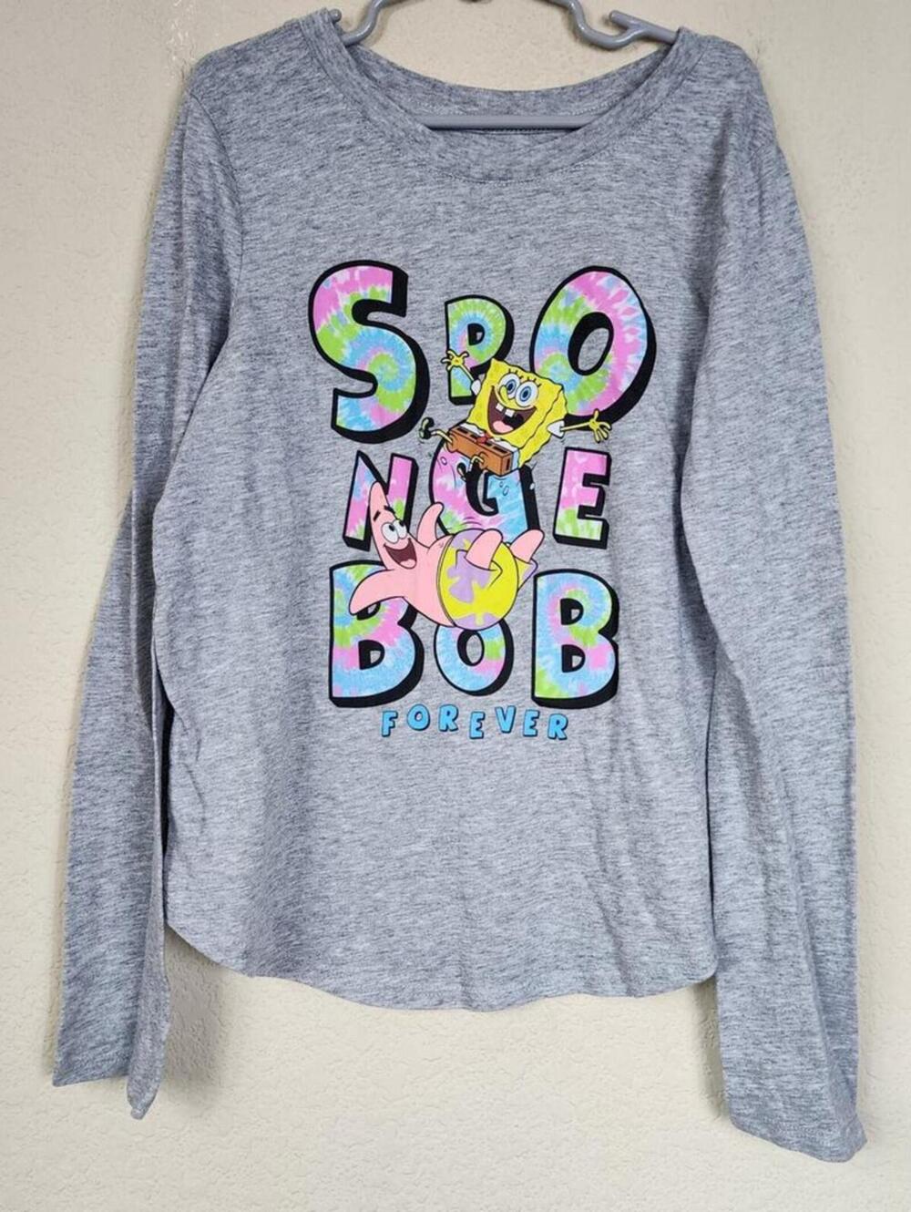 Girls Kids Large SpongeBob Long Sleeve Shirt
